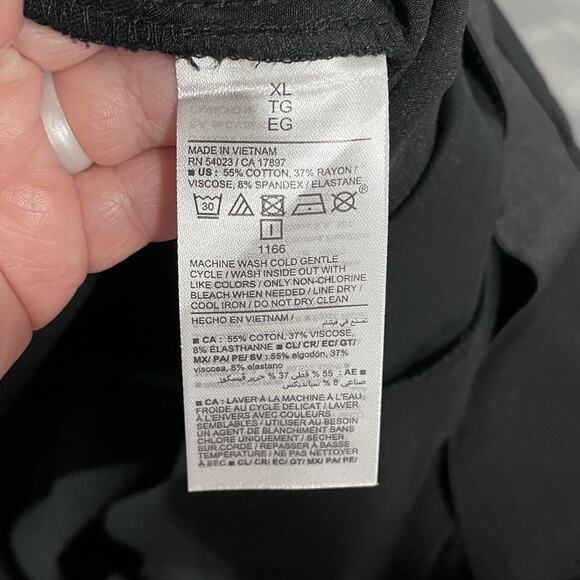 Old Navy Womens Pixie Super Wide Leg Pants Size XL Black Jack High Rise Pull On - Picture 7 of 8